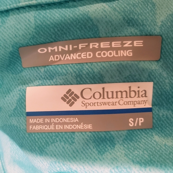 Columbia Dress Size Small Omni-Freeze Advanced Cooling Aqua Racerback Stretch - Picture 7 of 11